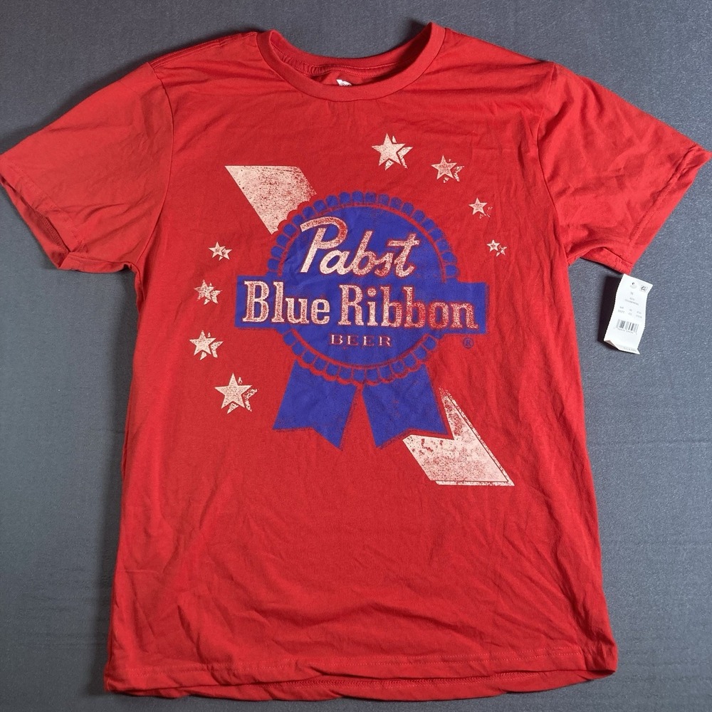 NWT Pabst Blue Ribbon PBR Americana T-Shirt Red Size Medium